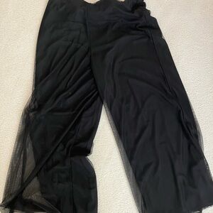 JS Collection Sheer Overlay Palazzo dress pants